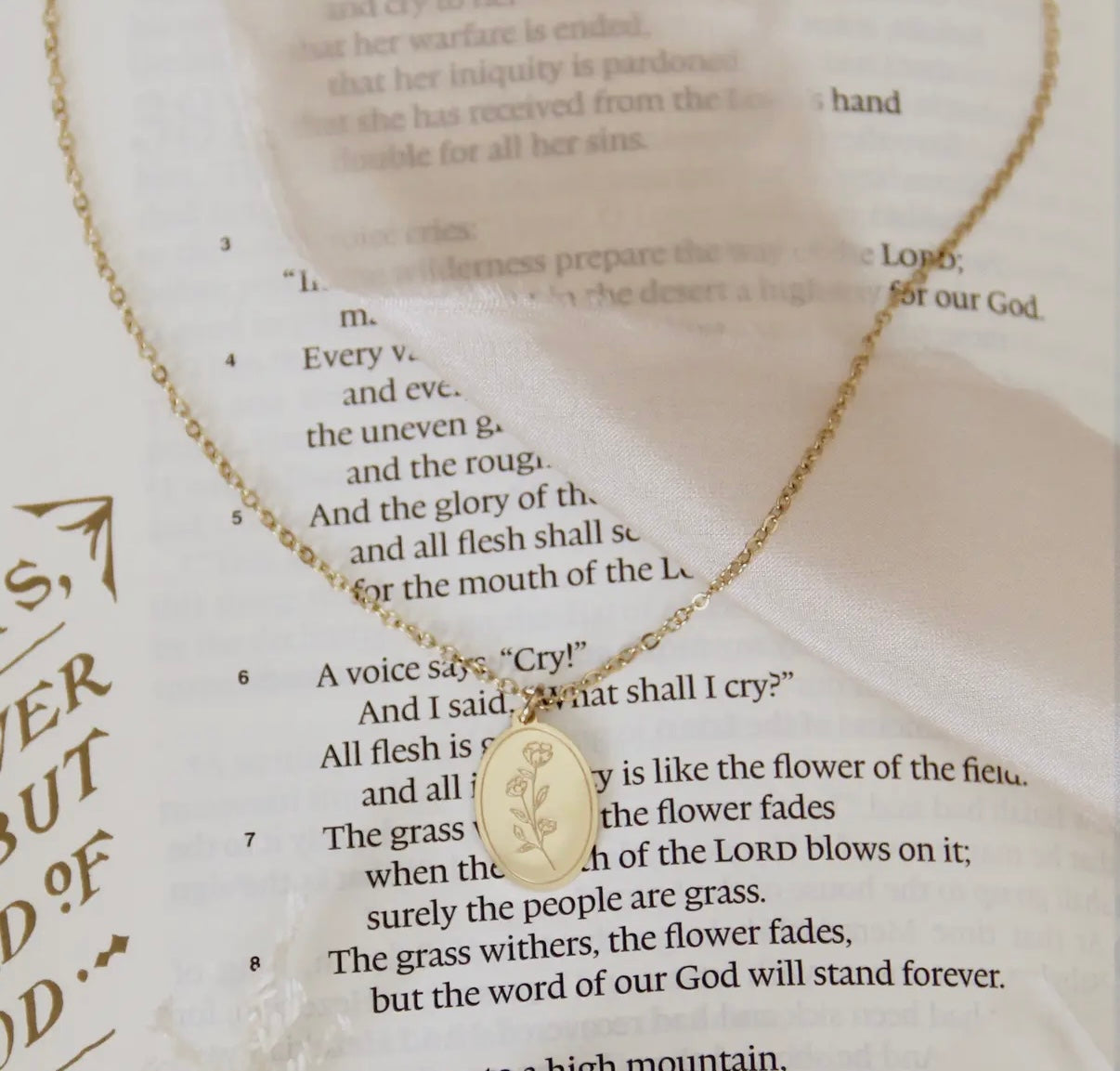 Isaiah 40:8 Necklace
