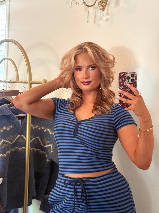 The Mariselle Set – Navy Stripe