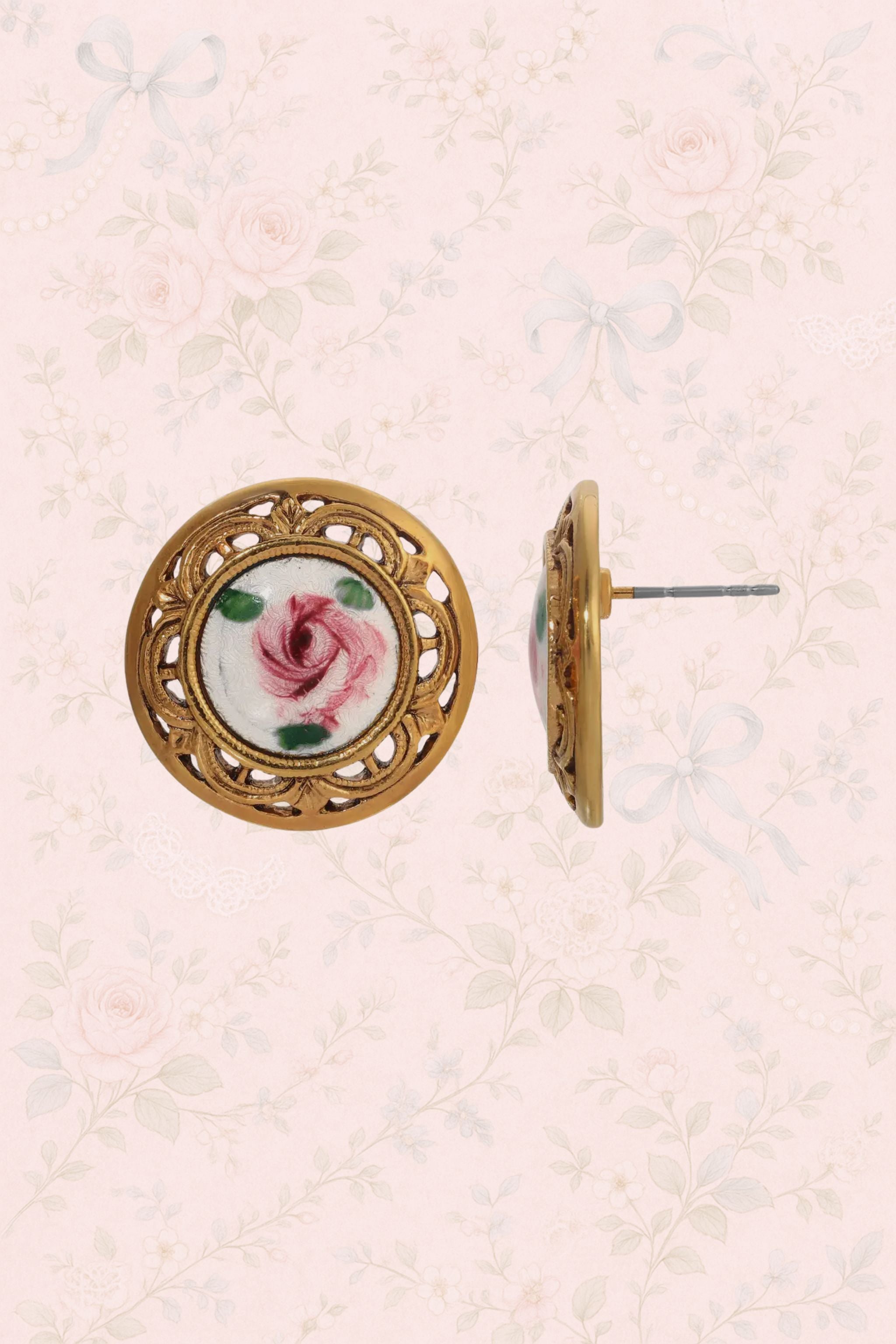 Heirloom Rose Vintage Earrings