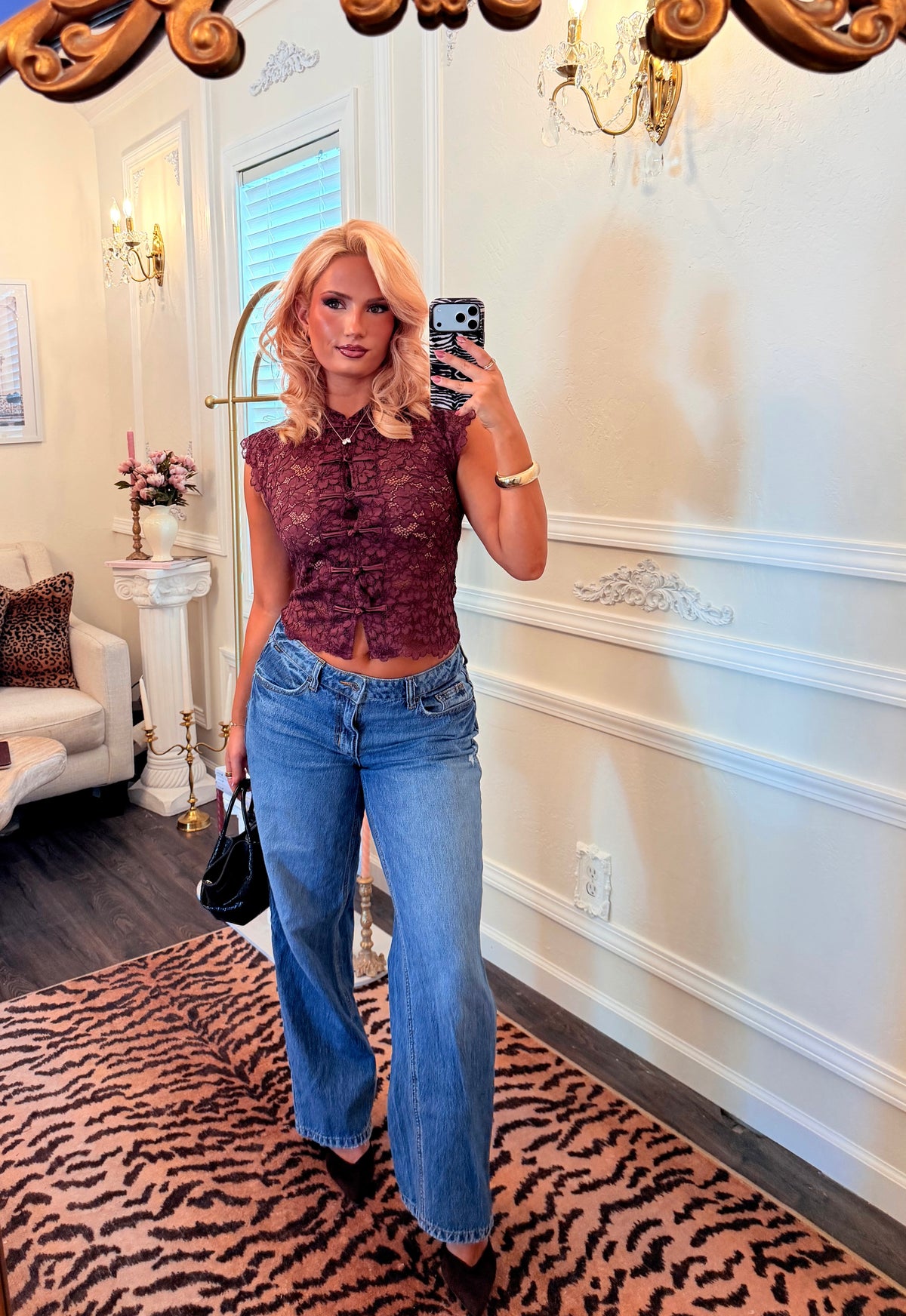 The Odette Lace Top — Plum