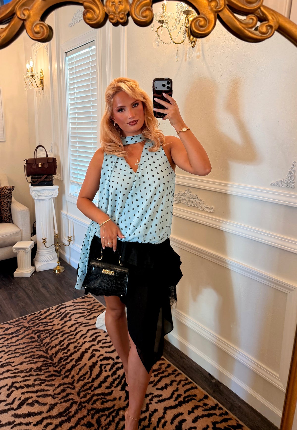 The Céleste Polka Dot Blouse