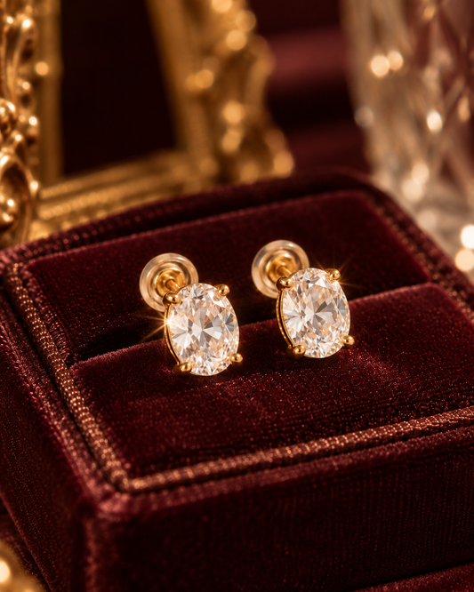 Émeraude Oval Studs