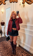 Load image into Gallery viewer, The SoHo Leather Jacket — Cabernet
