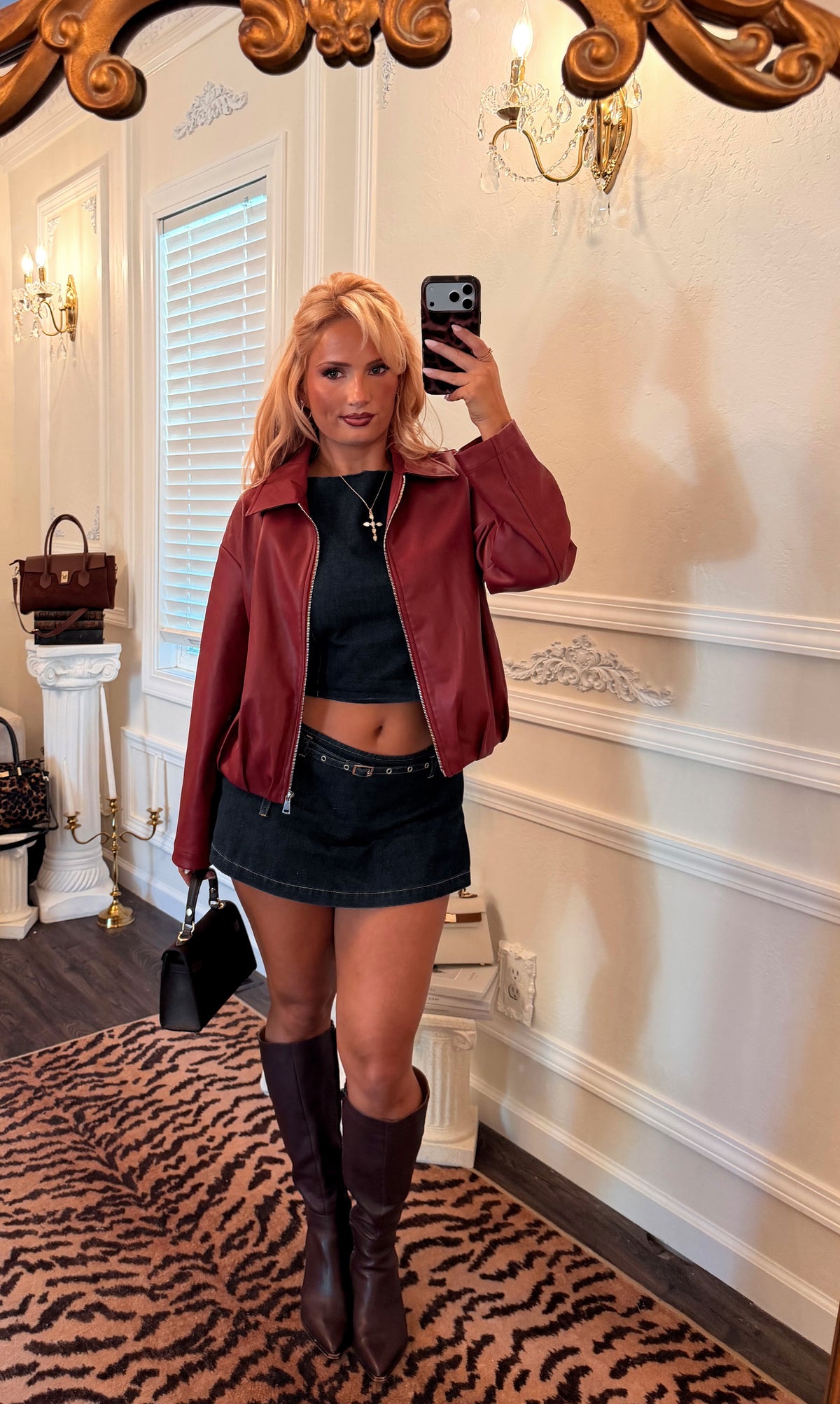 The SoHo Leather Jacket — Cabernet