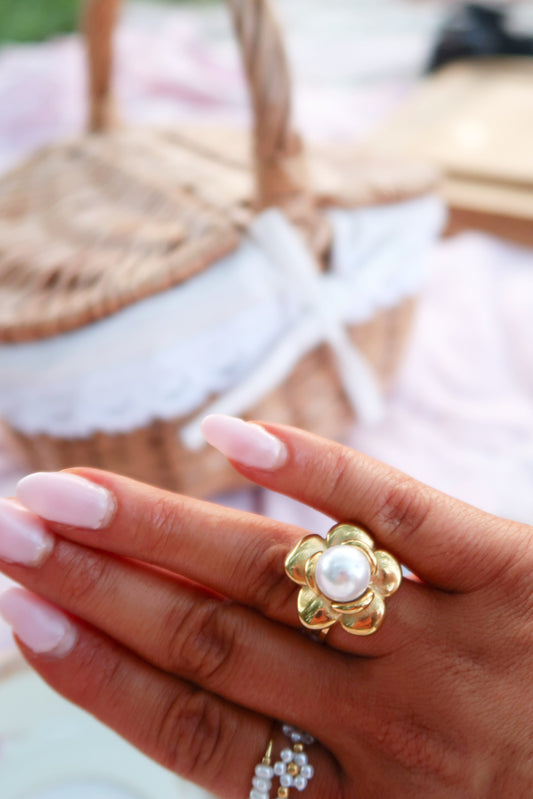 Pearl Poppy Ring