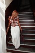 Load image into Gallery viewer, Marivelle Lace Blouse – Mocha Bloom
