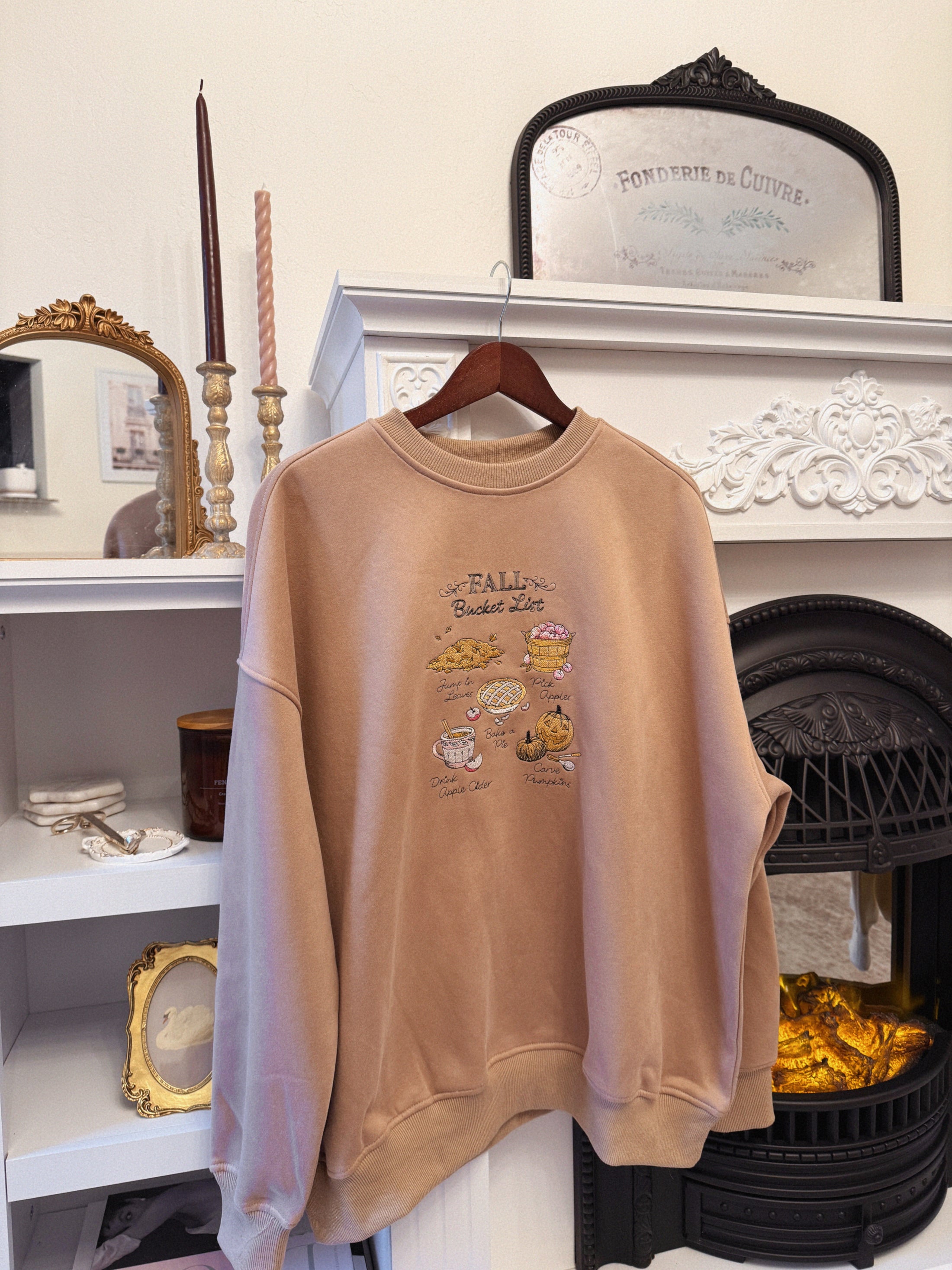 Fall Bucket List Pullover - Cappuccino