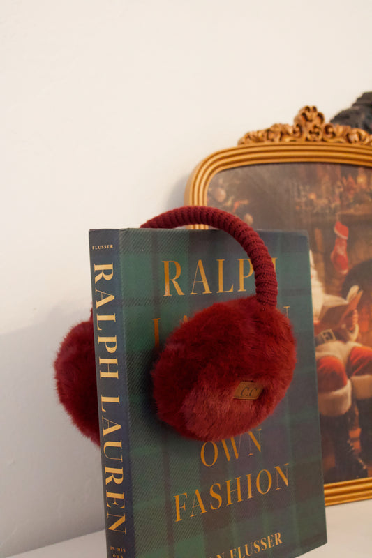 The Cheswick Plush Earmuffs — Burgundy Merlot