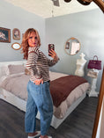 Load image into Gallery viewer, The Ashford Stripe Mockneck - Chocolate
