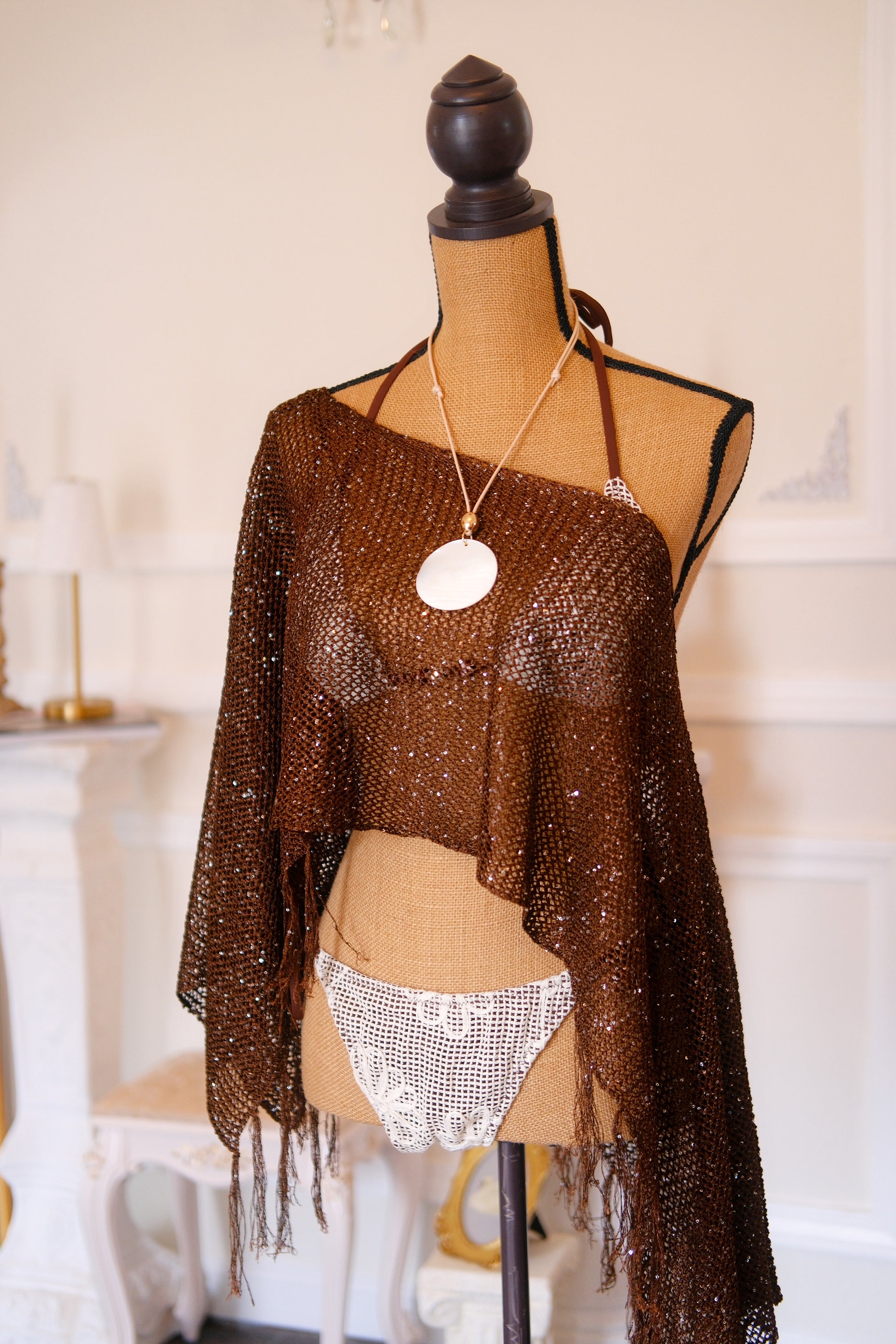 The Lustré Fringe Poncho – Cocoa