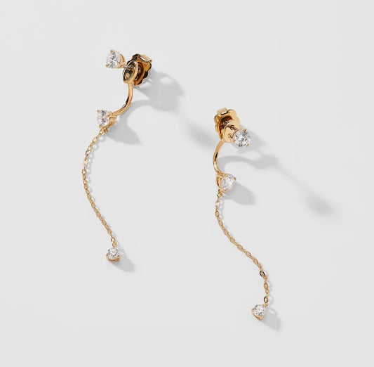 Salome CZ Linear Chain Earrings