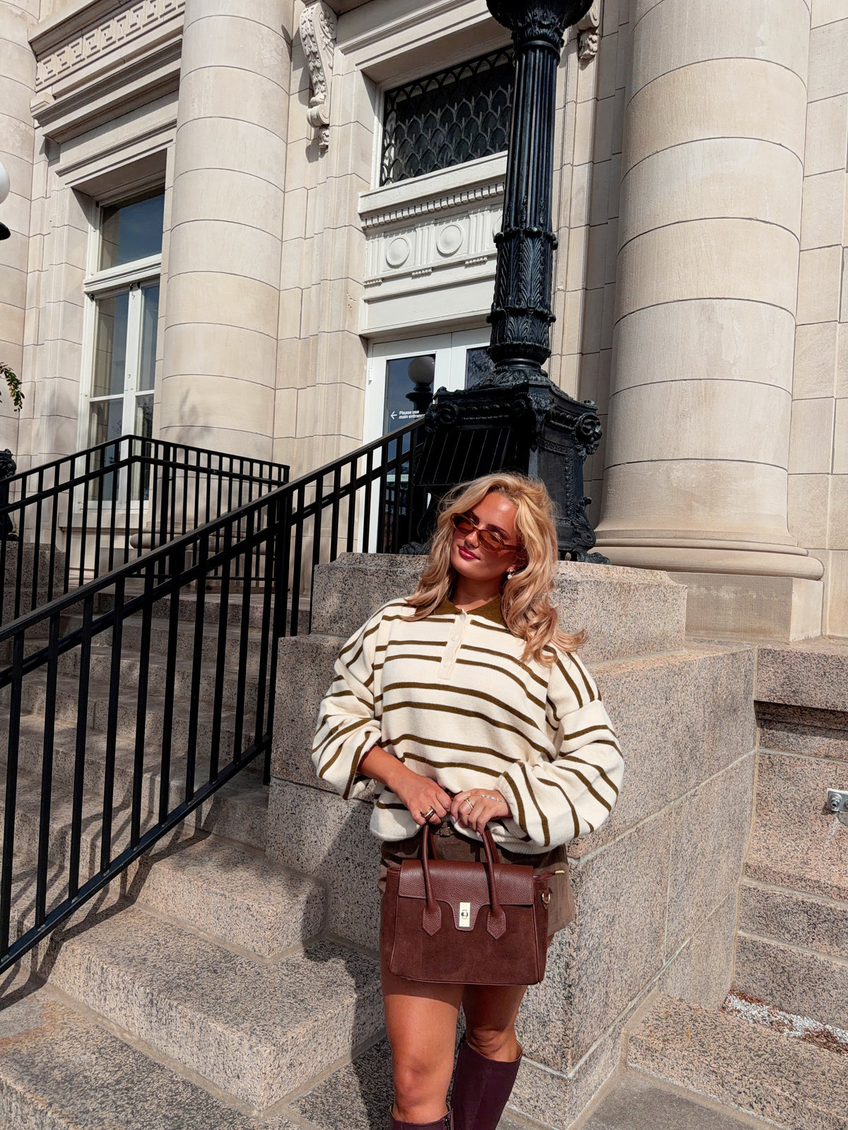 The Hudson Stripe Polo Sweater