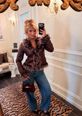 Load image into Gallery viewer, Brigitte Fur-Trim Jacket — Bordeaux
