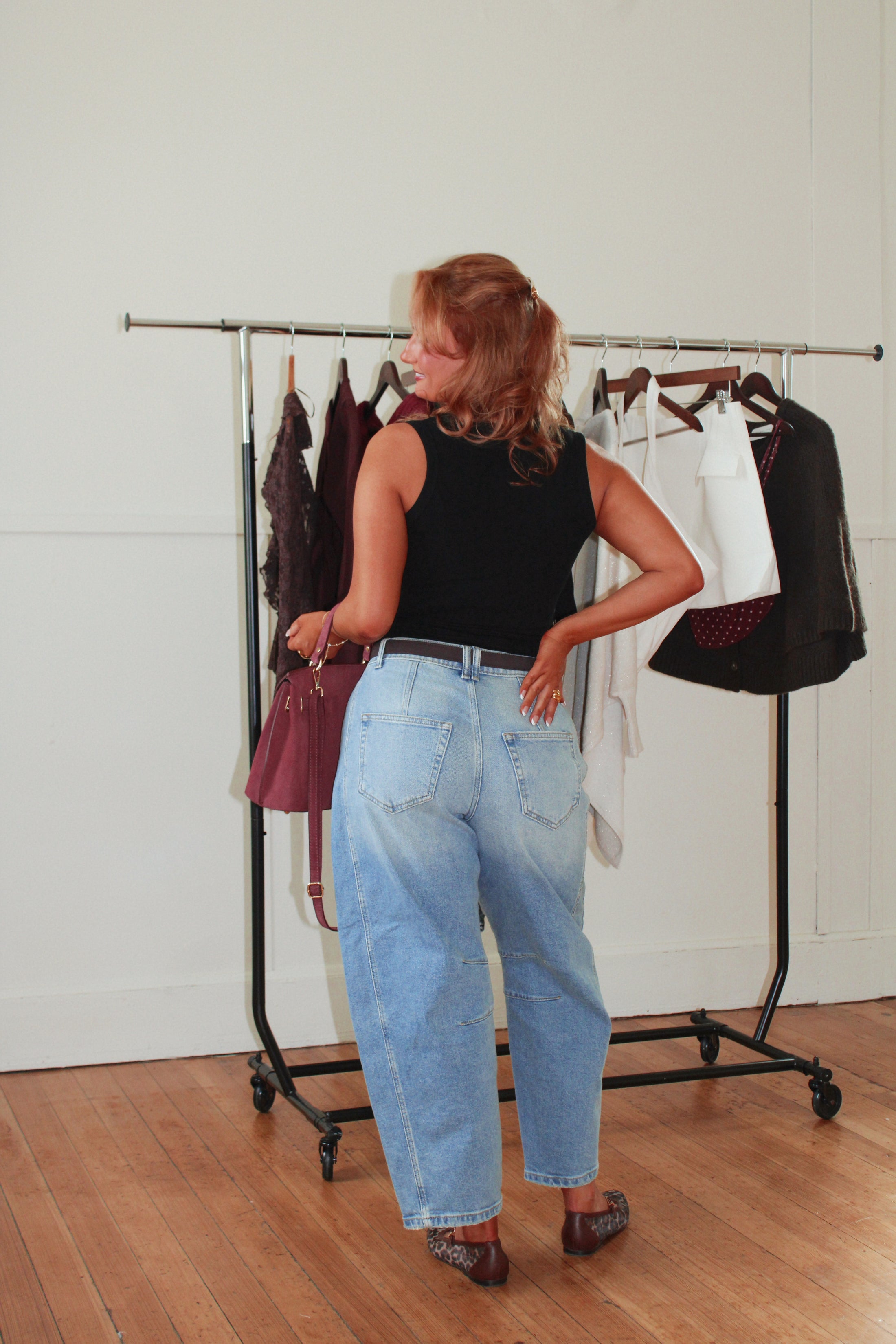 The Claret Ribbed Tank - Noir