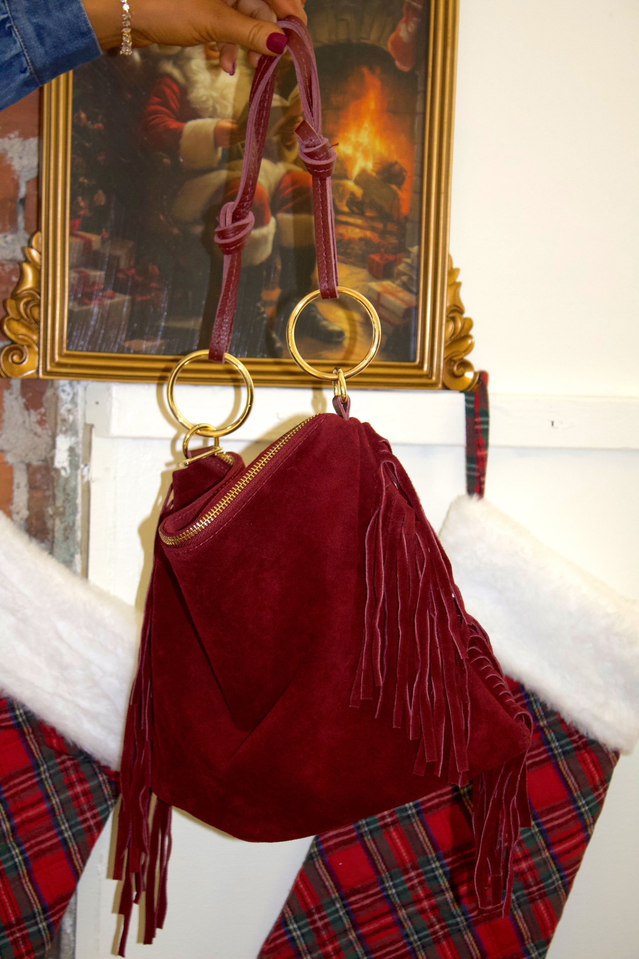 Verona Fringe Bag - Merlot