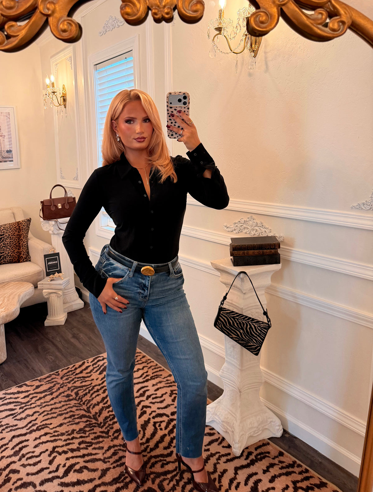 The Alessandra Slim Straight Jeans — Vintage Blue