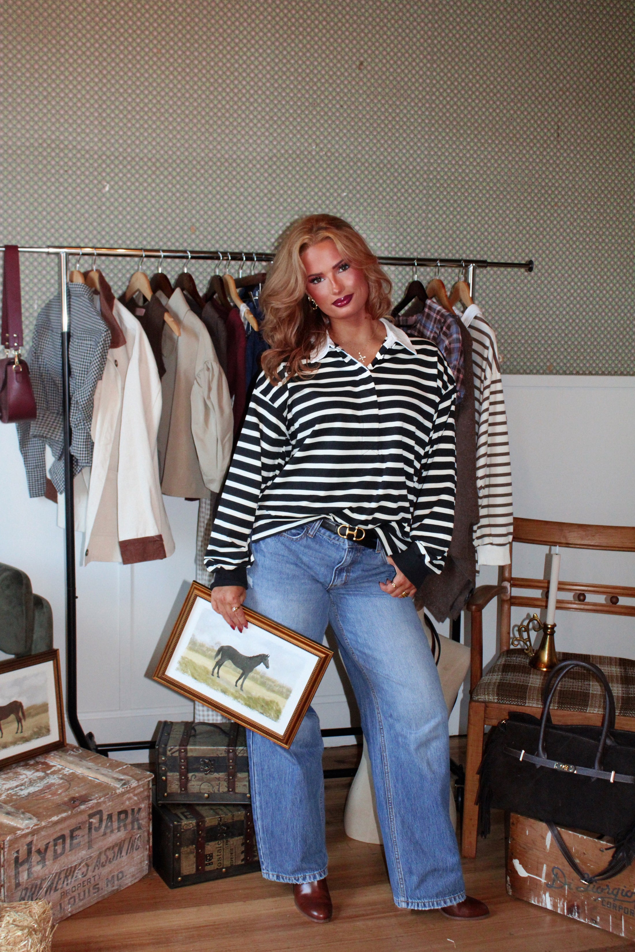 The Windsor Rugby Top - Black & Cream