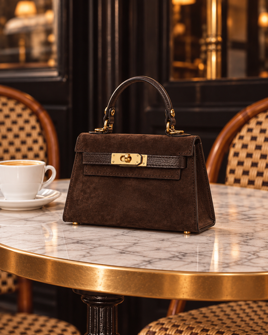 The Janáe Mini Handbag - Chocolate Suede Preorder 10.17