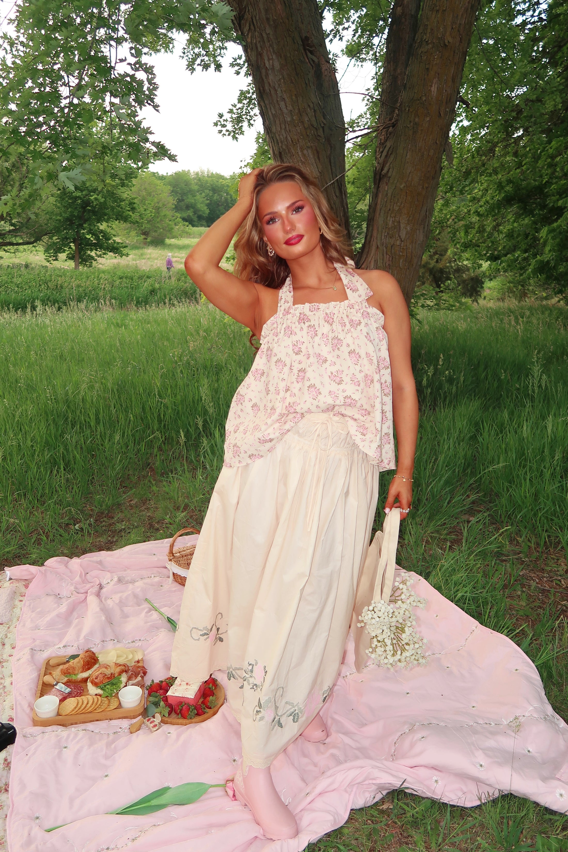 Cream Tea Blossoms Top