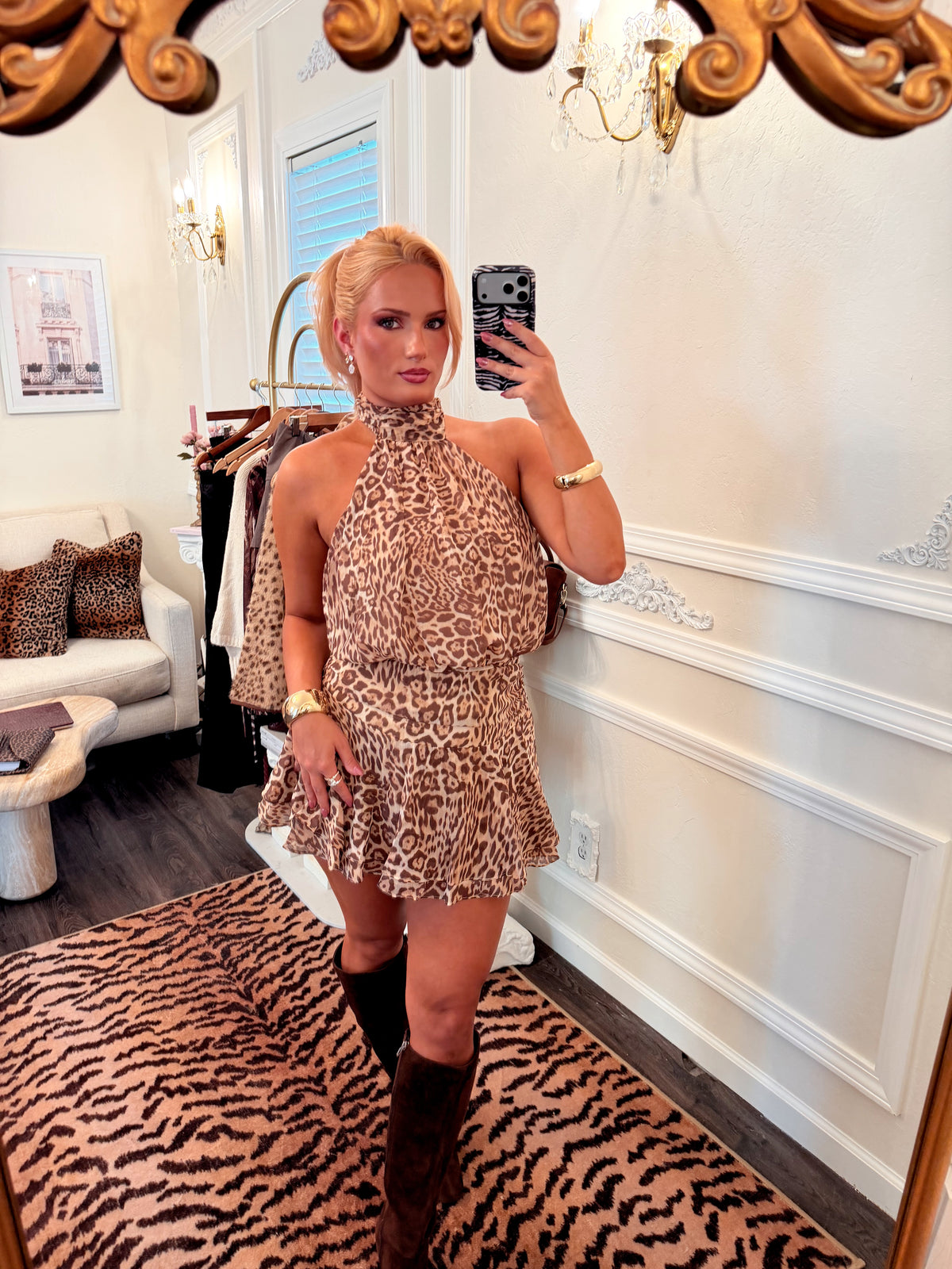 The Bijou Leopard Mini Dress