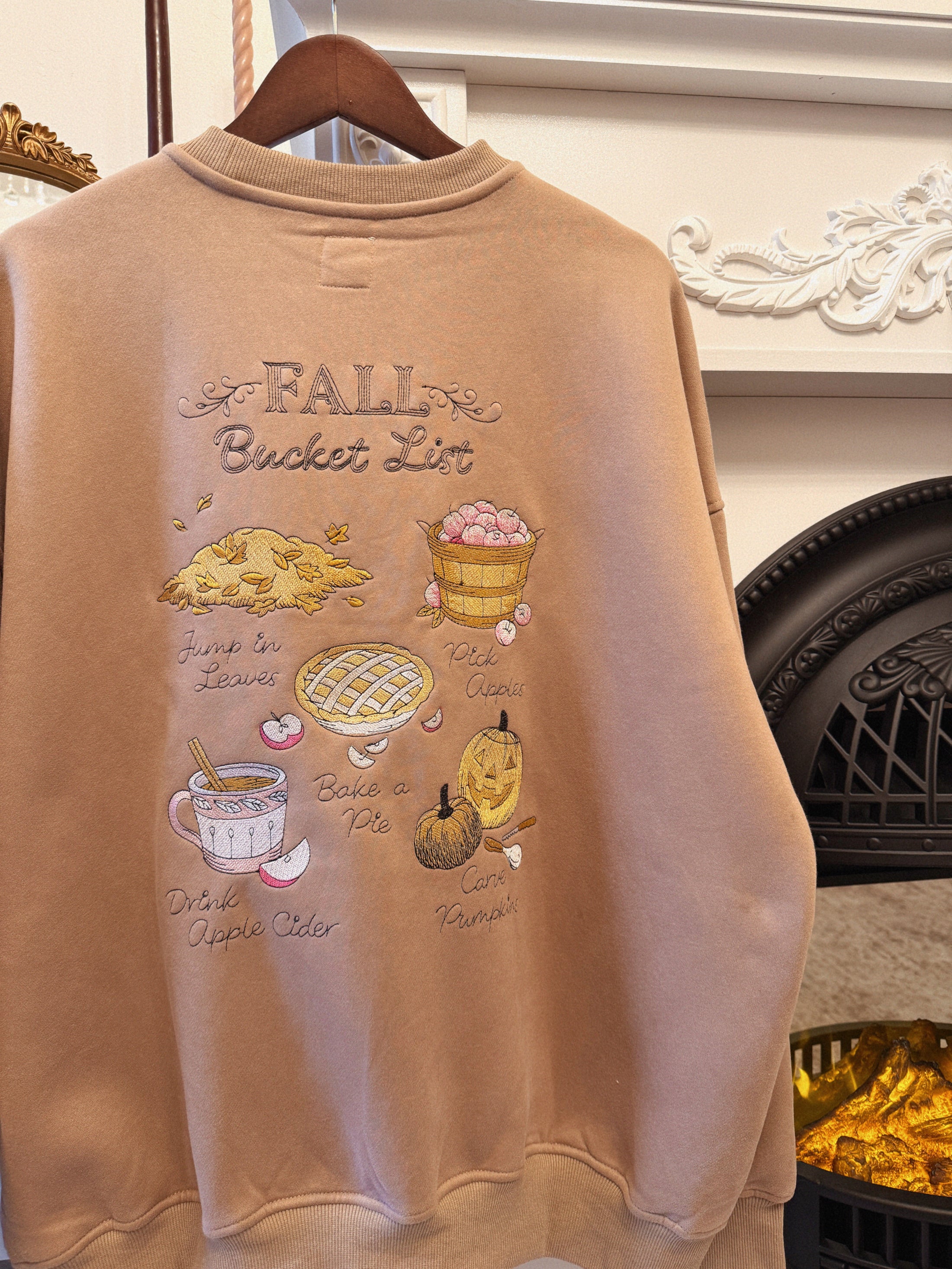 Fall Bucket List Pullover - Cappuccino