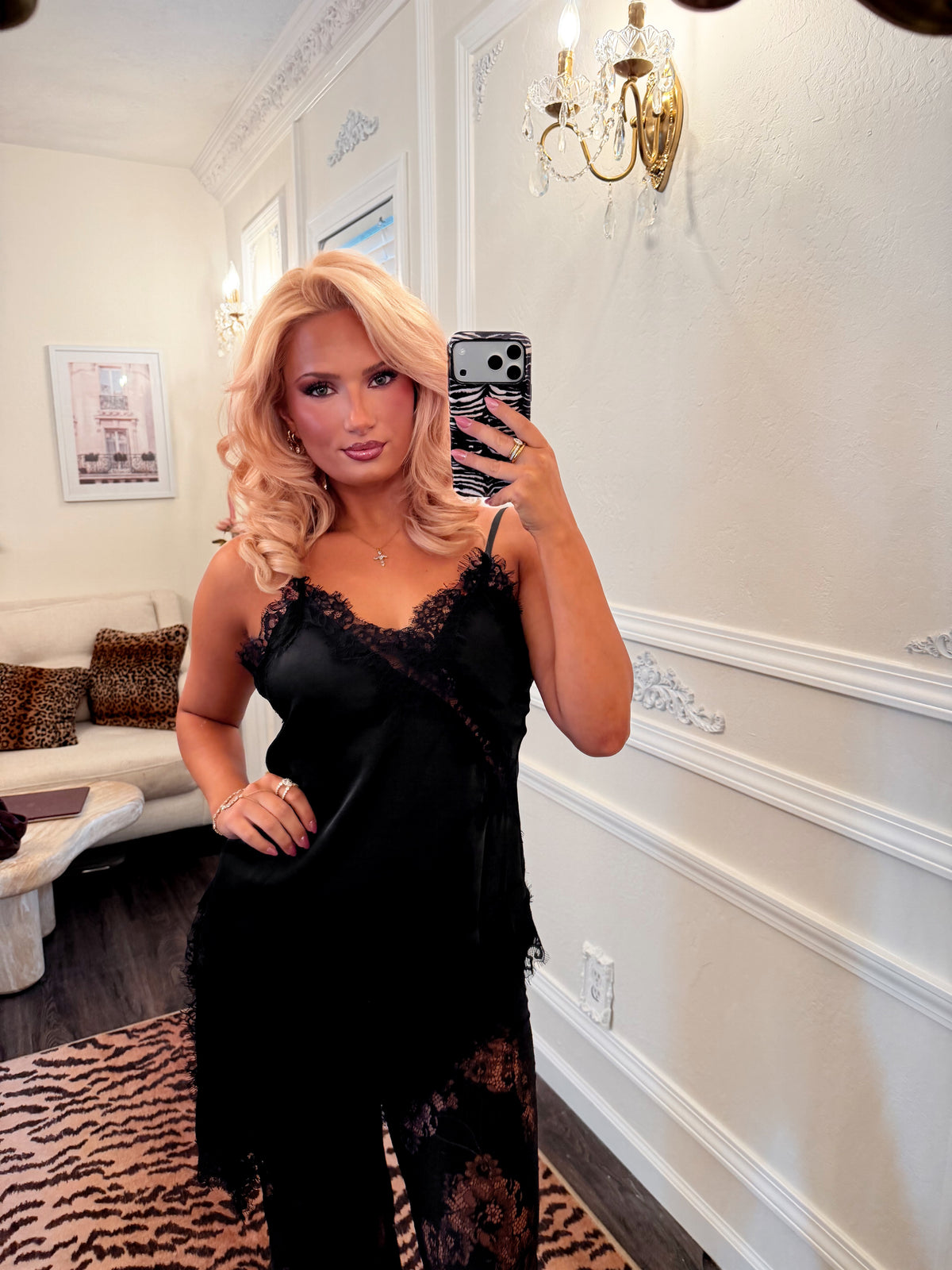 The French Kiss Lace Set -  Noir
