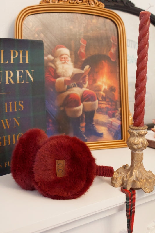 The Cheswick Plush Earmuffs — Burgundy Merlot