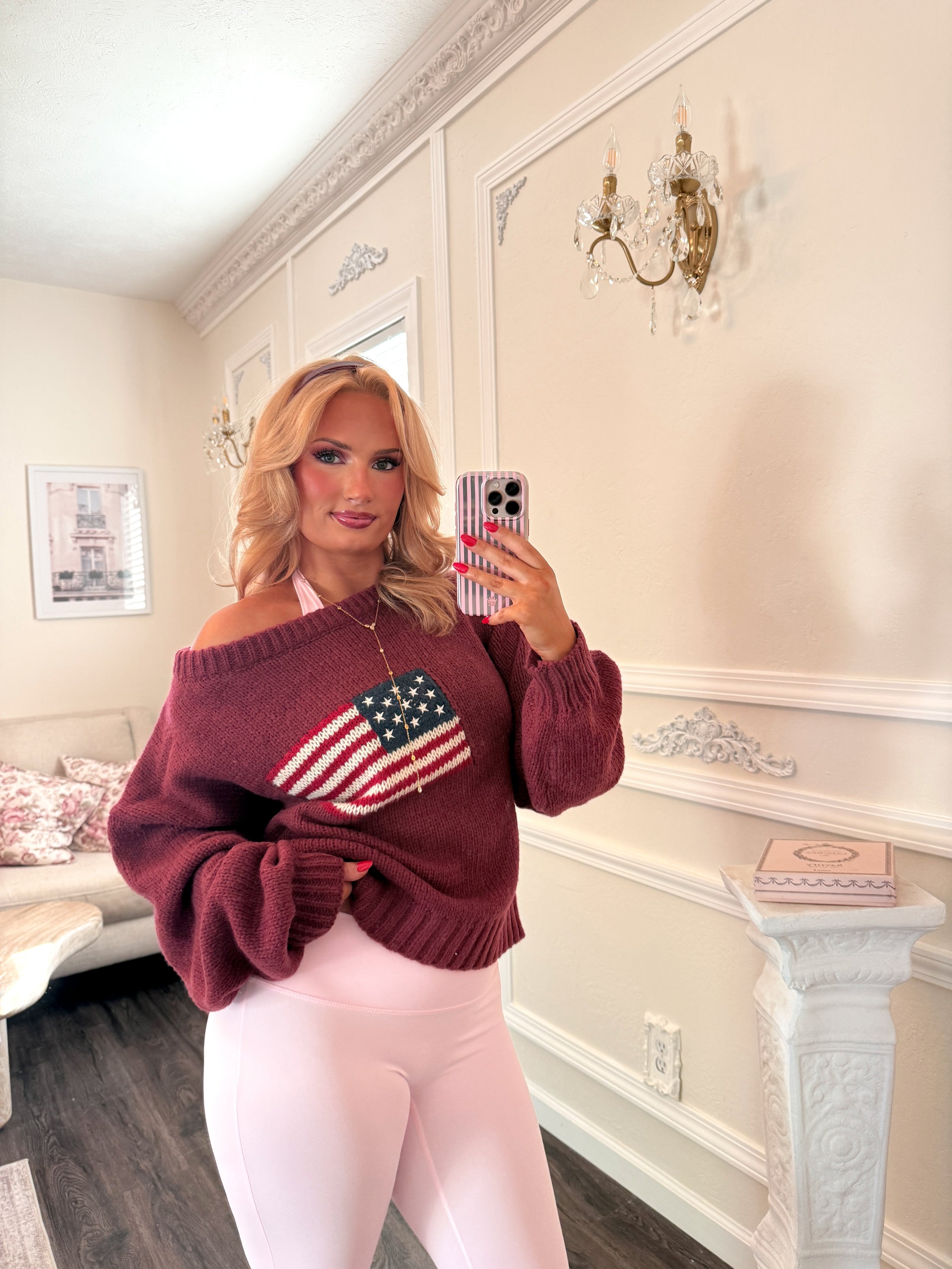 Brandy American Preppy Sweater - Merlot