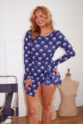 Load image into Gallery viewer, The Vivienne Floral Wrap Romper– Navy Bloom
