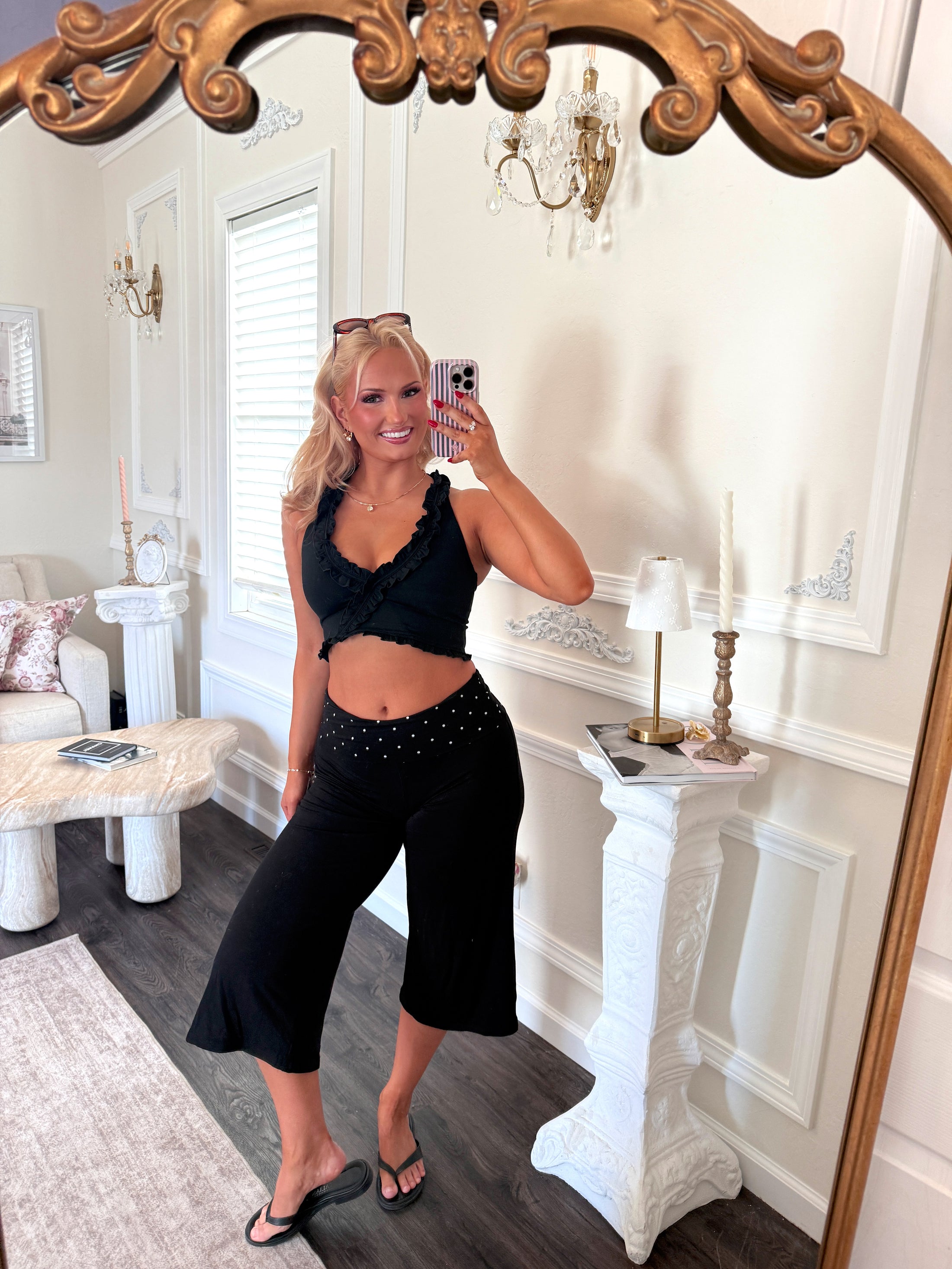 The Colette Ruffle Bra Top – Noir