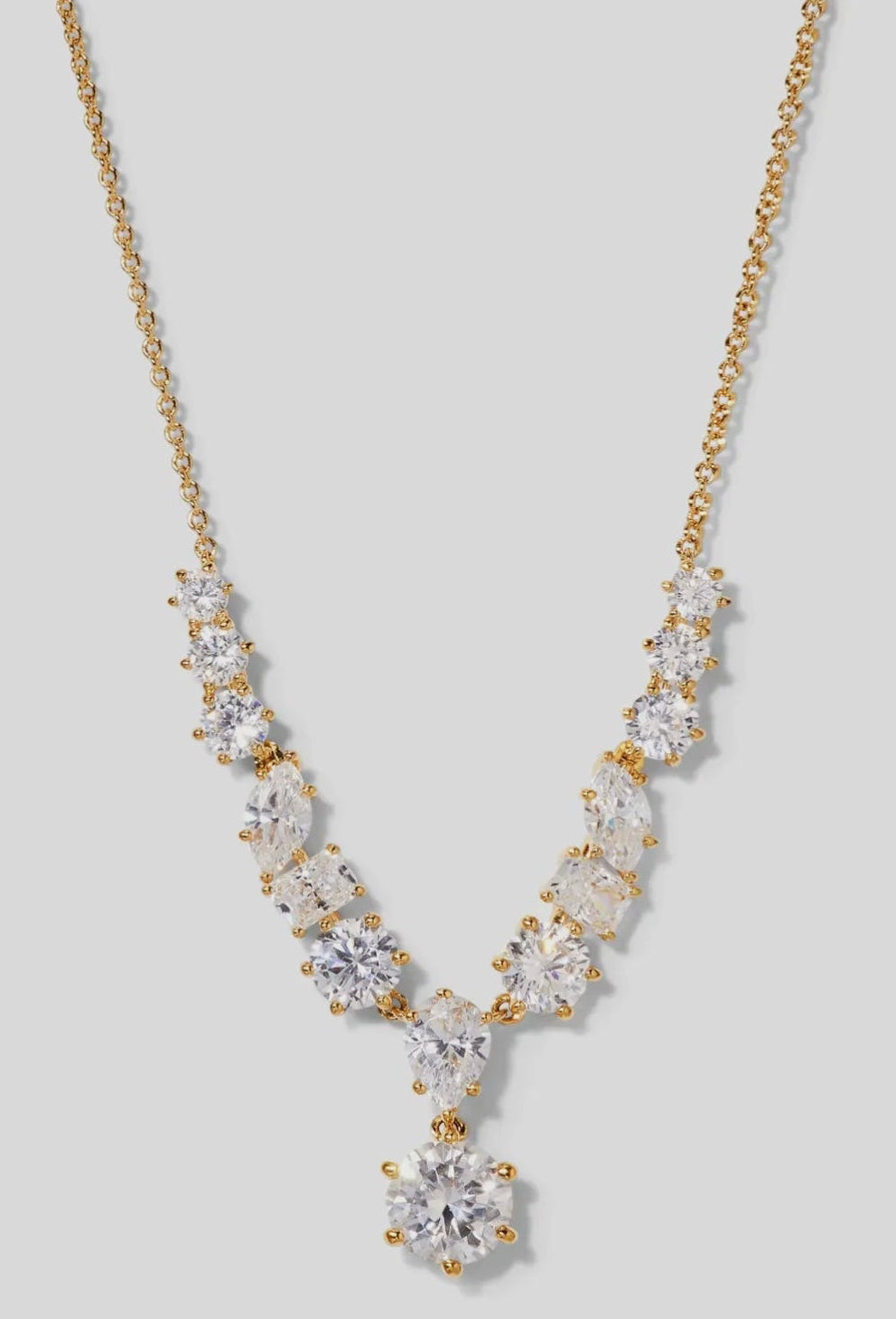 Beatrix Mixed Cz Frontal Necklace