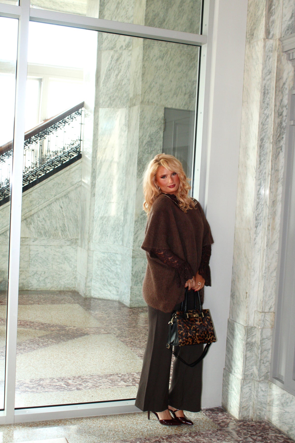 Heirloom Drape Mohair Sweater — Cocoa