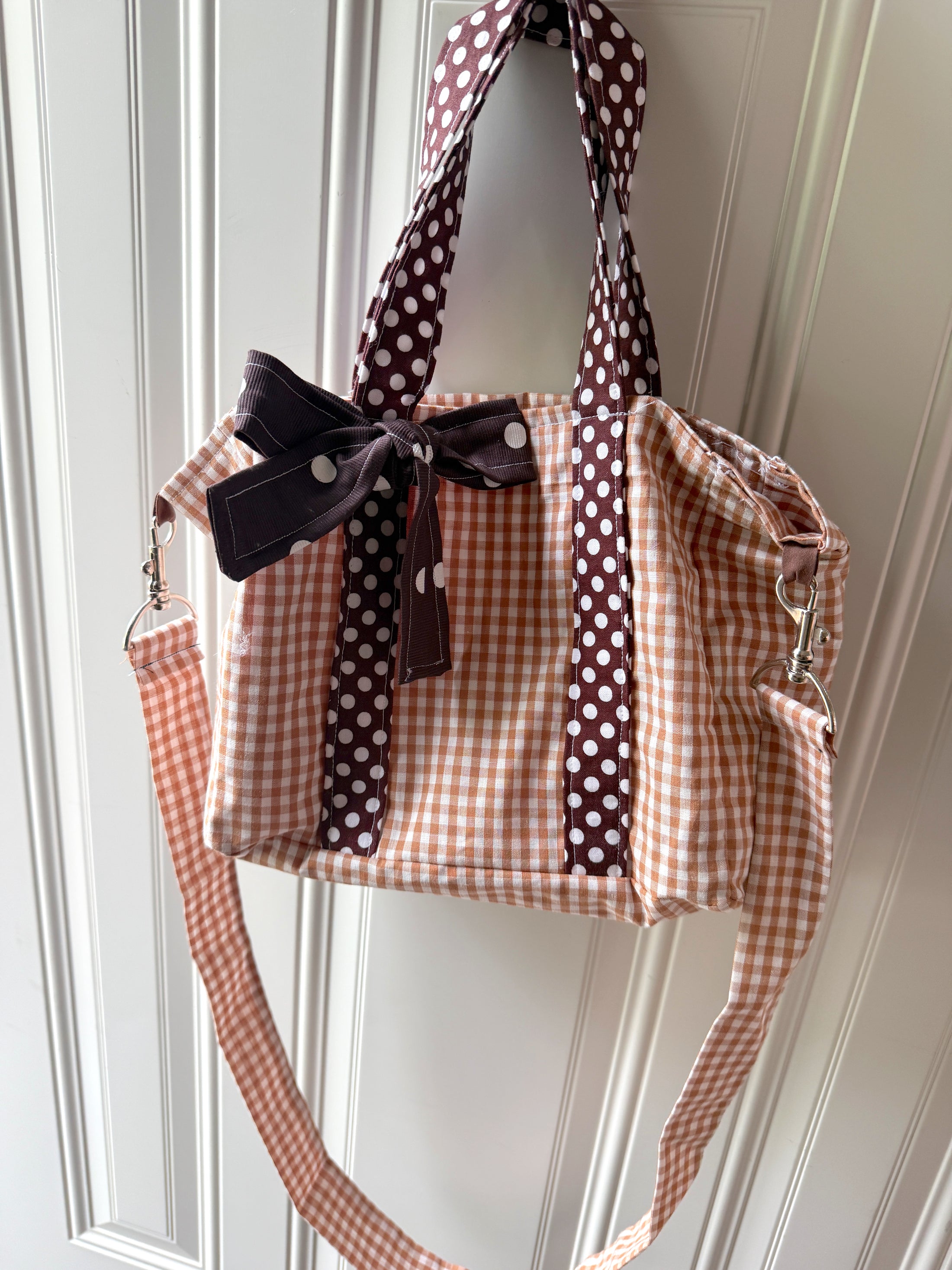 Polkadots & Pecan Vintage Tote