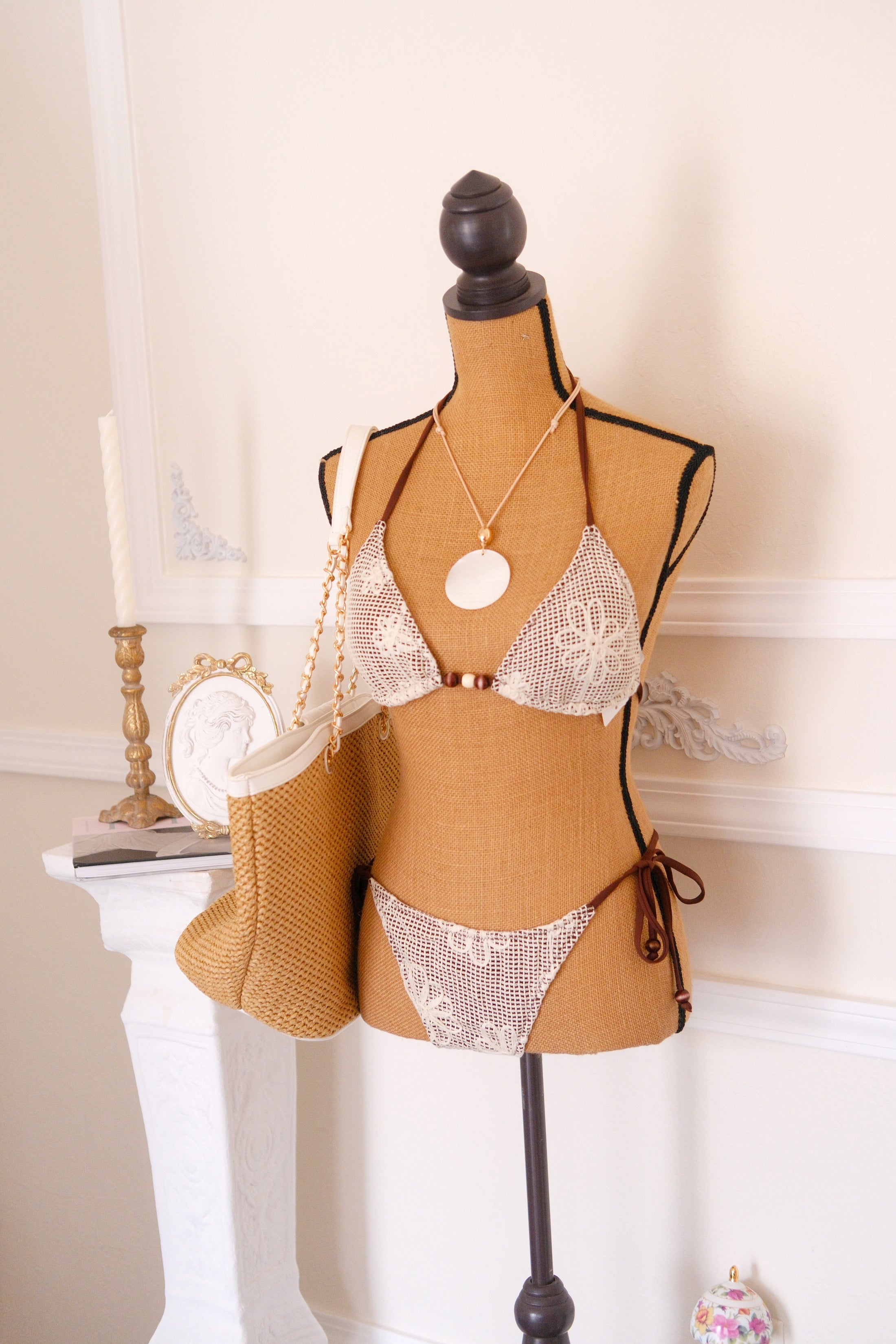 The Capri Heirloom Crochet Bikini – Crème & Cocoa
