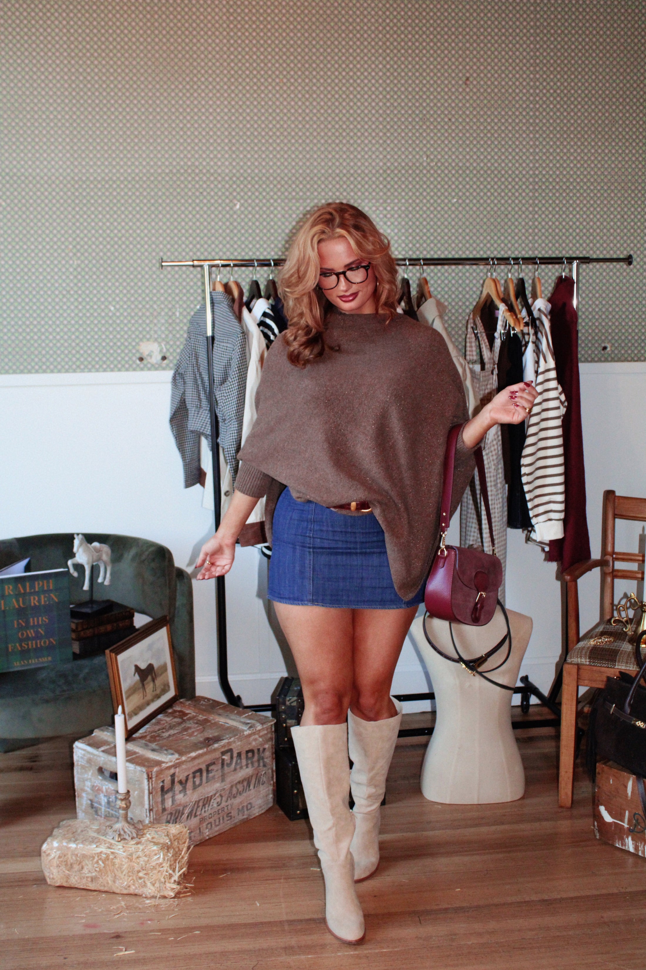 The Madeleine Poncho - Café Chestnut