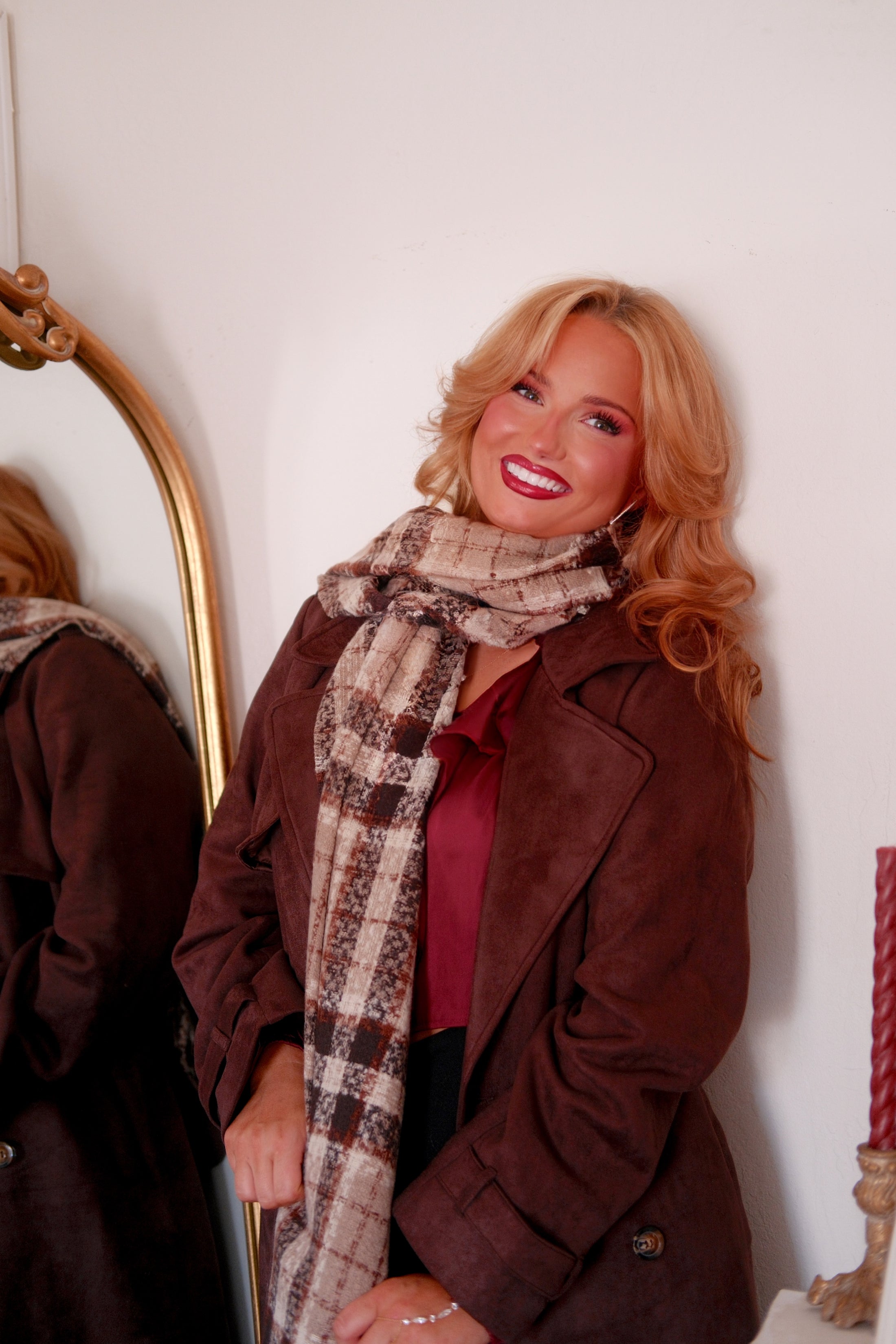 The Via Milano Plaid Scarf