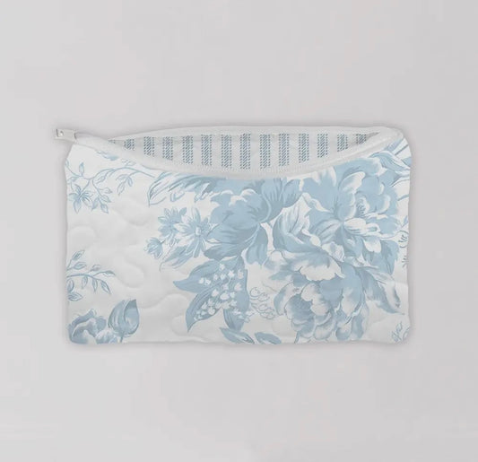 Rose De Toile Cosmetic Pouch - Blue