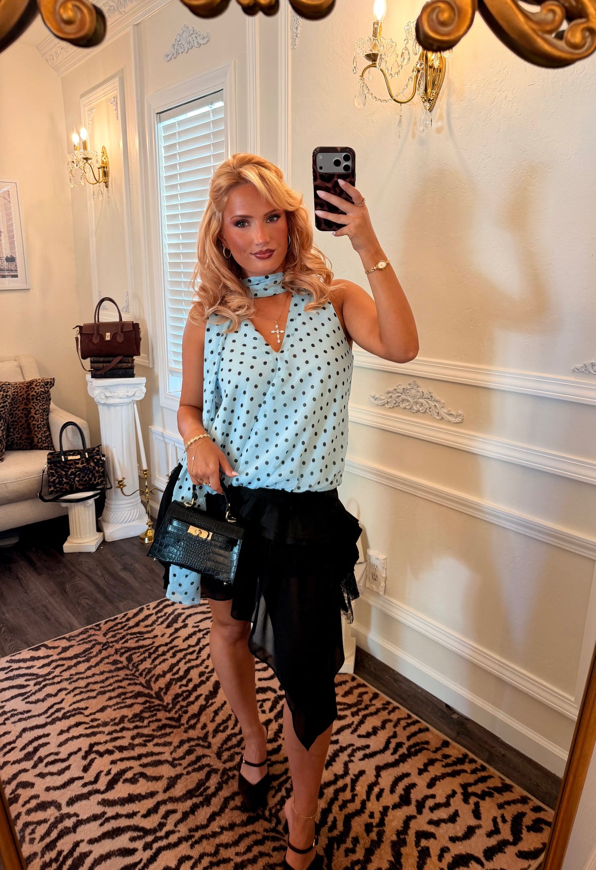 The Céleste Polka Dot Blouse