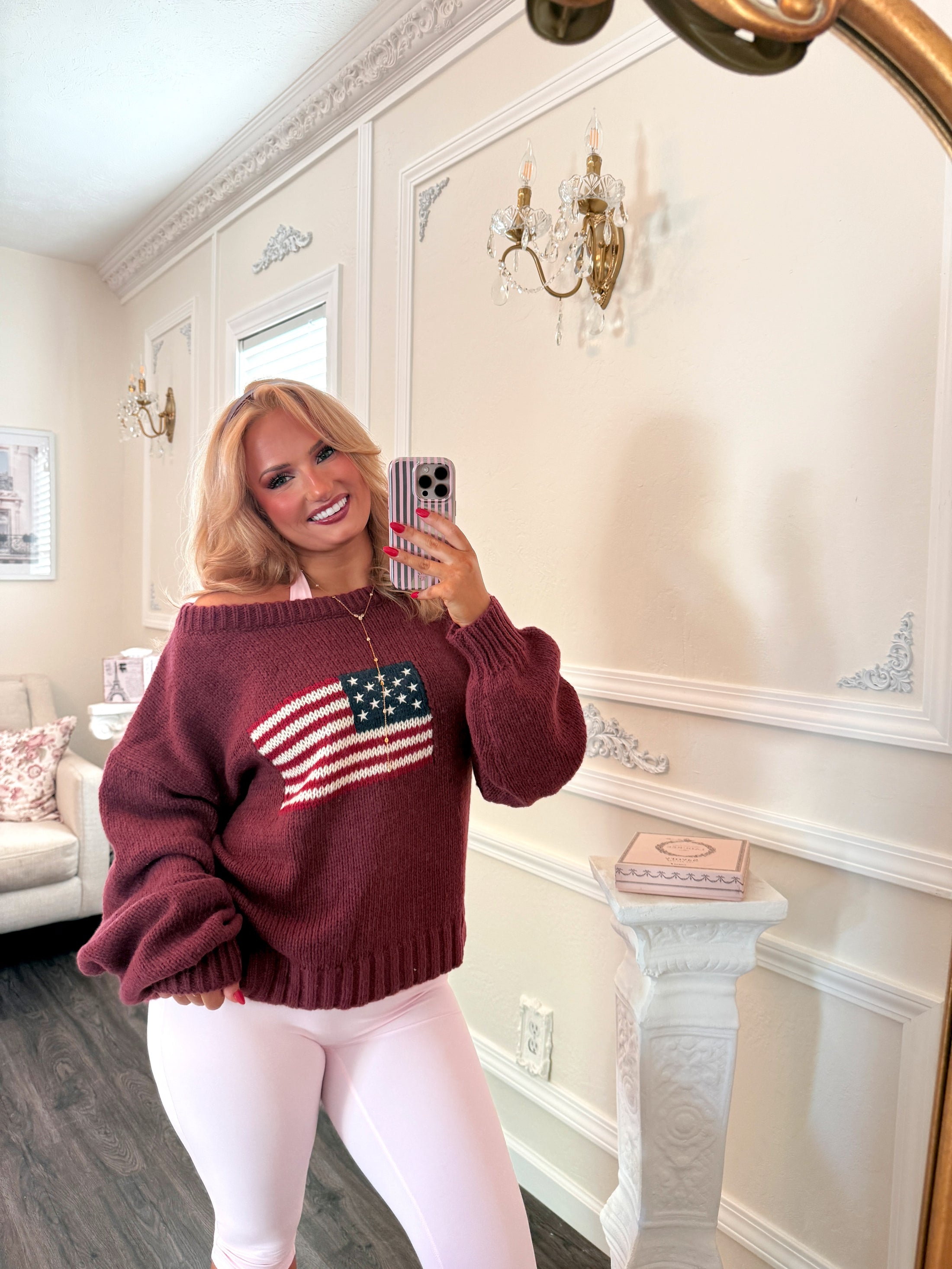 Brandy American Preppy Sweater - Merlot