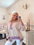 Load image into Gallery viewer, The Plum Heritage Stripe Terry Pullover
