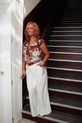 Load image into Gallery viewer, Clarette Wide Leg Trousers - Ivory  Satin

