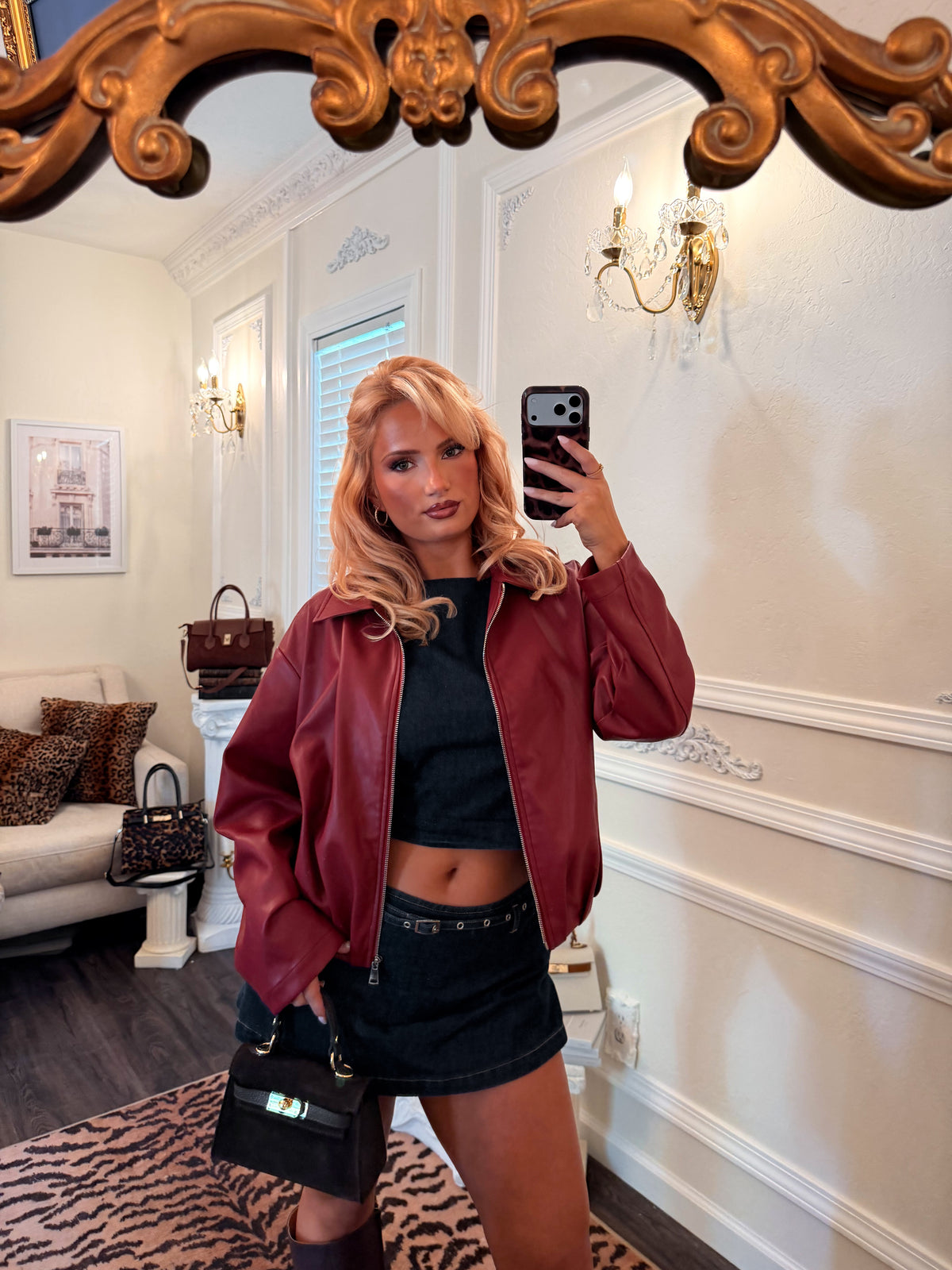 The SoHo Leather Jacket — Cabernet