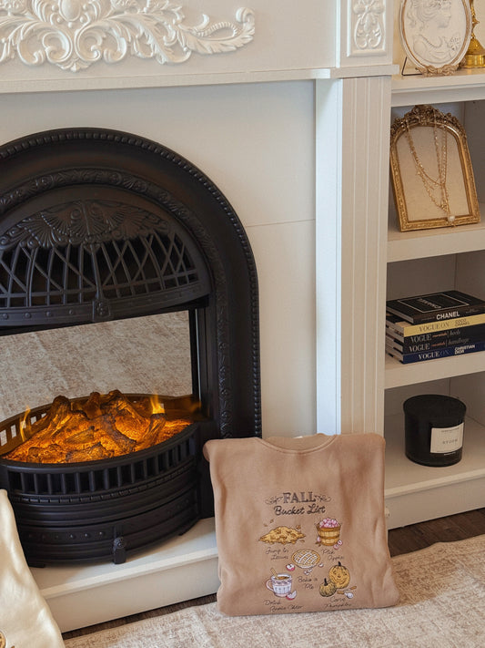 Fall Bucket List Pullover - Cappuccino