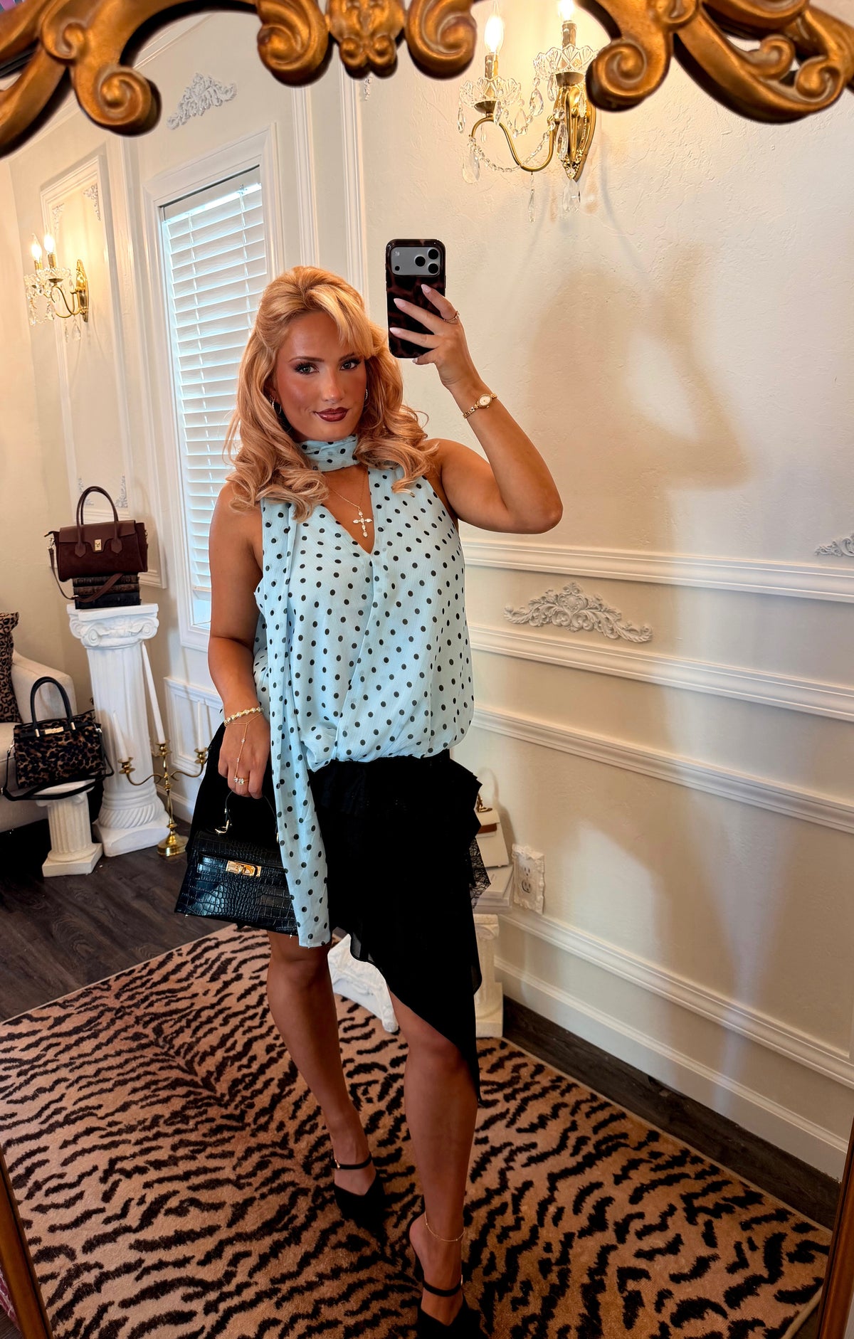 The Céleste Polka Dot Blouse