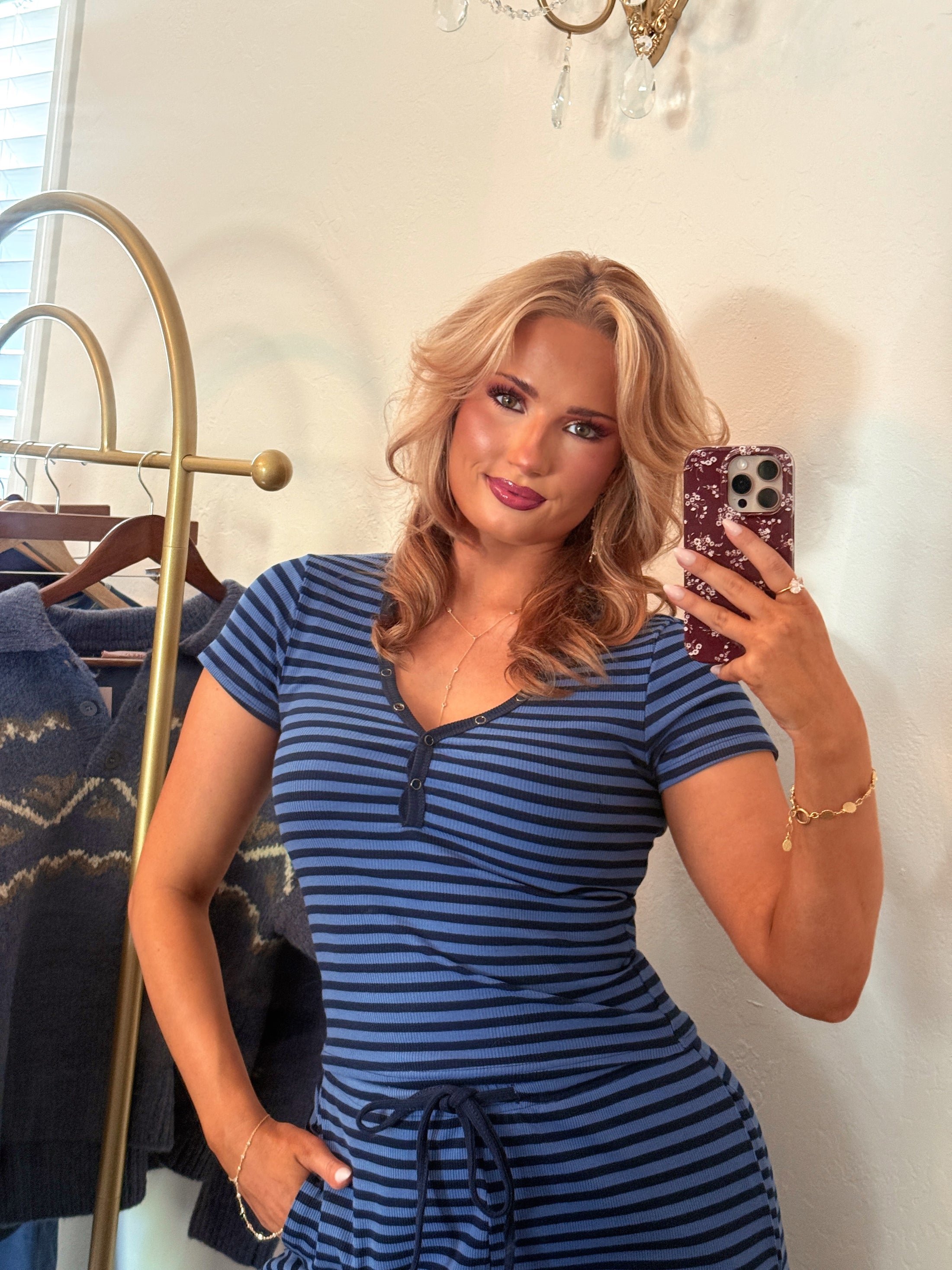 The Mariselle Set – Navy Stripe