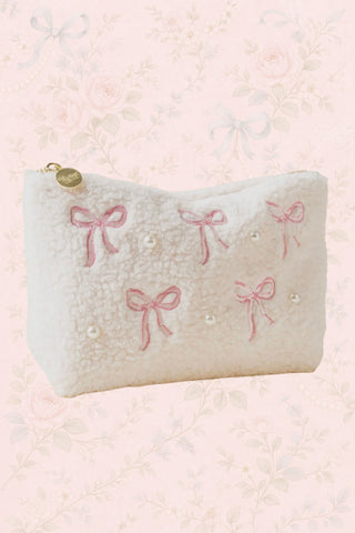 Blush Bows Teddy Pouch