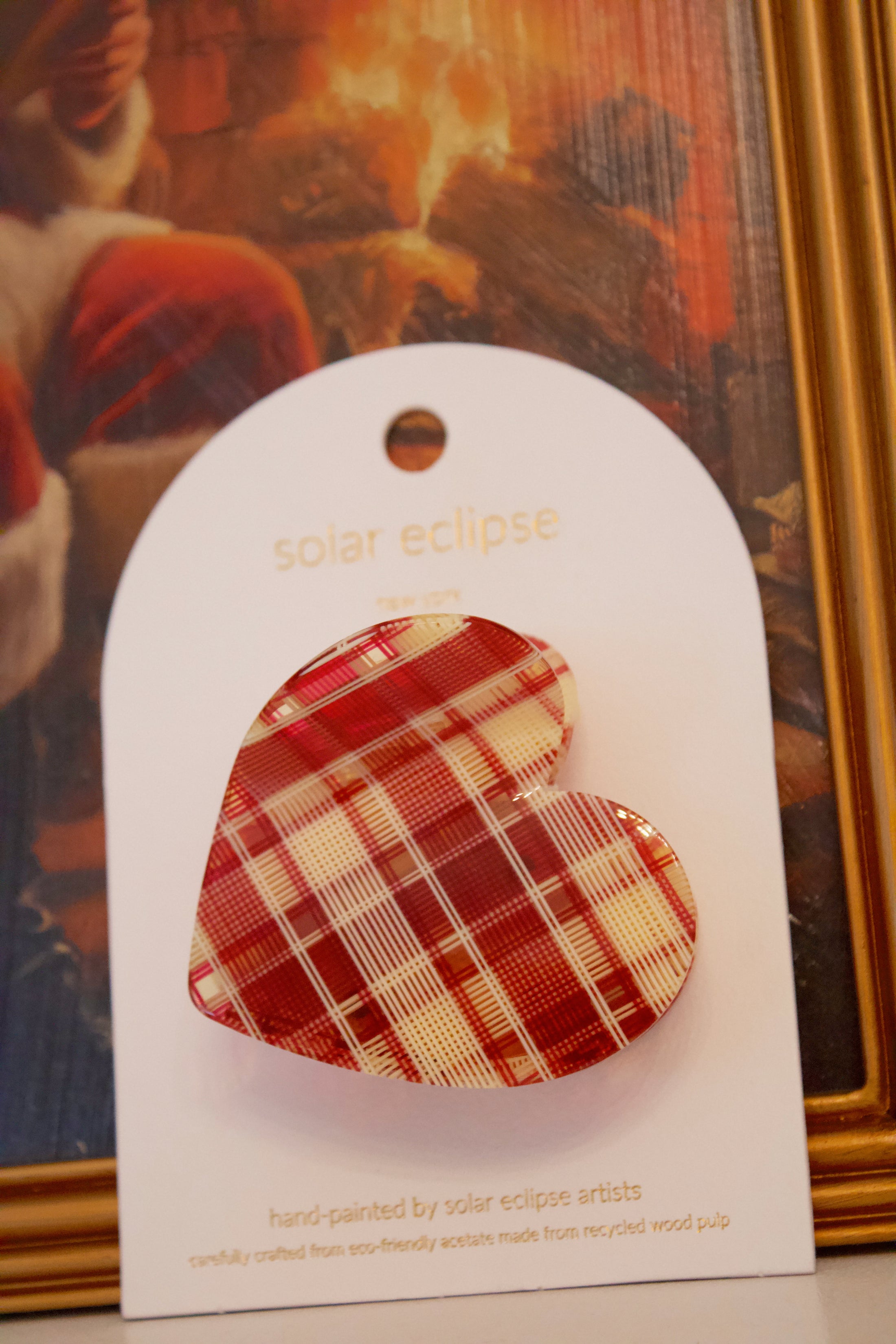 The Holiday Tartan Heart Clip