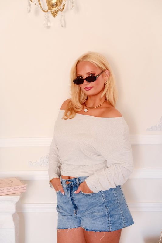 The Silhouette Top - Gray Melange