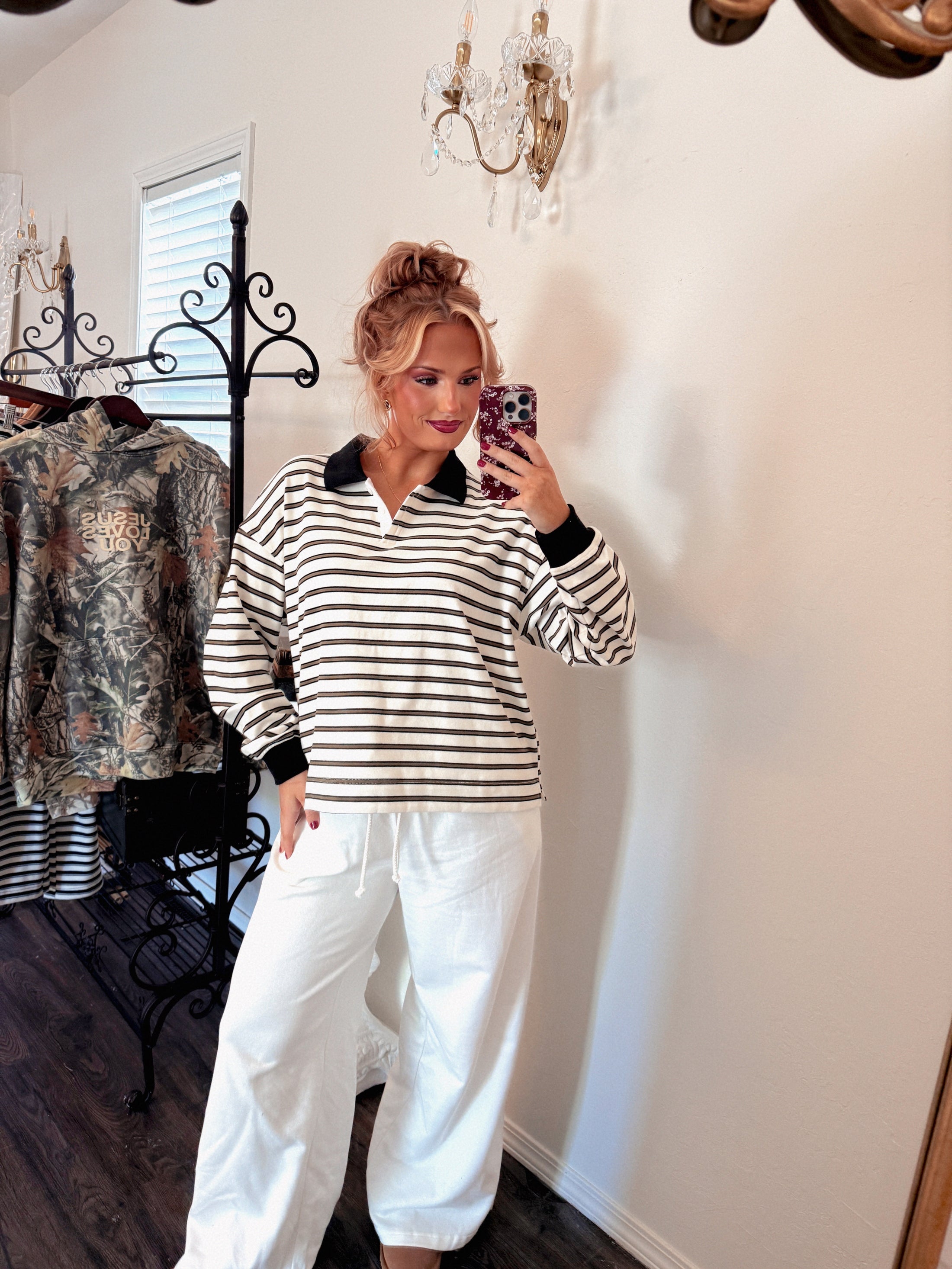 The Oxford Rugby Top - Olive/Black