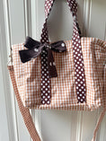 Load image into Gallery viewer, Polkadots & Pecan Vintage Tote

